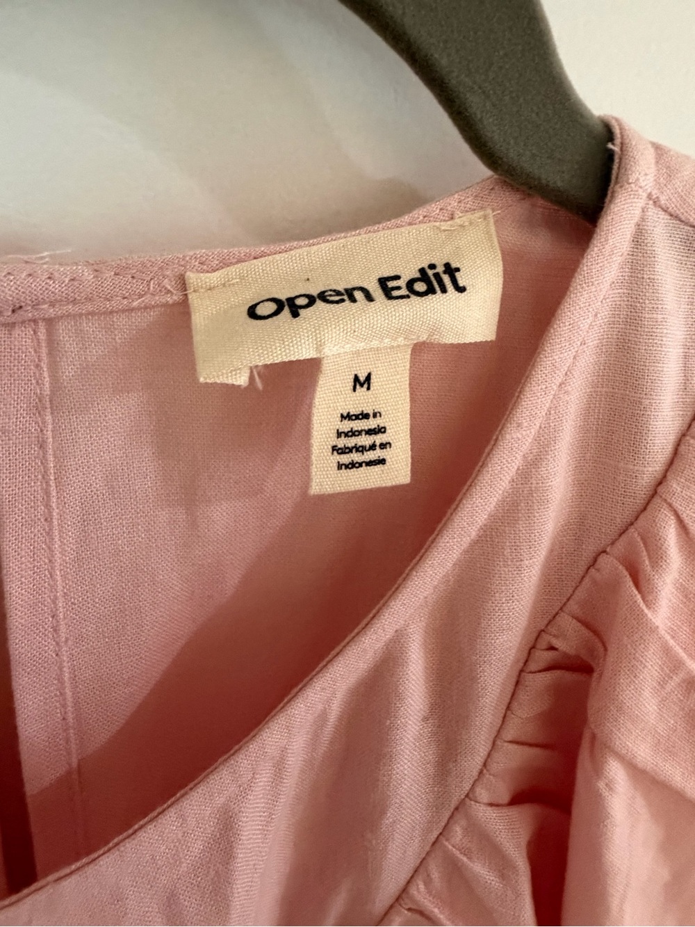 Open Edit Linen Ruffle Top - Picture 2 of 5